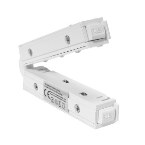 Łącznik elektryczny prosty do szyn magnetycznych biały