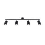Lemmi lampa sufitowa (spot) z czterema oprawami GU10 w kolorze czarnym, montowana na prostokątnej belce. Zawieszone cylindryczne klosze skierowane w dół, wykonane z matowego materiału. Prosta konstrukcja, idealna do nowoczesnych wnętrz.