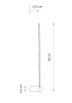Kinkiet Arm 65 w kolorze czarnym, wykonany z metalu, z jedną diodą LED 10W, wysokość 65 cm, średnica podstawy 5,5 cm. Prosta, minimalistyczna konstrukcja. Wymiary: 13,5 cm x 65 cm.