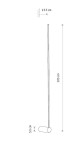 Kinkiet Arm 105 w kolorze czarnym, z jednym źródłem światła LED o mocy 14W i temperaturze barwowej 3000K. Wymiary: wysokość 105 cm, średnica podstawy 5,5 cm, szerokość 13,5 cm. Prosta, minimalistyczna forma.