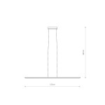 Lampa wisząca Bar L150 w kolorze czarnym, z pojedynczym źródłem LED 24W o temperaturze barwowej 3000K. Prosta konstrukcja z prostokątnym kloszem o długości 150 cm, zawieszona na długim przewodzie. Idealna do nowoczesnych wnętrz.