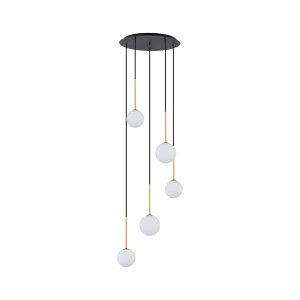 Karo lampa wisząca 5xG9 czarna/złota 10303