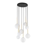 Karo lampa wisząca 8xG9 czarna/złota 10934
