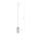 Lampa wisząca Kymi B w kolorze naturalnym, z oprawą na jedną żarówkę E27. Wymiary: wysokość całkowita 160 cm, szerokość 16 cm, długość klosza 30 cm. Prosta, elegancka forma z delikatnymi wyżłobieniami, zawieszona na cienkim przewodzie.