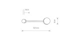Kinkiet Orbit 1xGX53 w kolorze czarnym, z prostą, minimalistyczną konstrukcją. Wymiary: długość 32,5 cm, wysokość 8 cm. Uchwyt z okrągłą podstawą oraz lampą. Widok z boku, ukazujący proporcje i kształt.