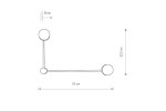 Kinkiet Orbit P w kolorze czarnym, z dwiema oprawami na żarówki GX53. Wymiary: 52 cm szerokości, 32,5 cm wysokości, 8 cm głębokości. Prosty, geometryczny design, idealny do nowoczesnych wnętrz.