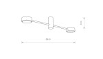Lampa sufitowa Orbit w kolorze czarnym, z dwoma oprawami na żarówki GX53. Wymiary: długość 68 cm, wysokość 9 cm. Prosty, nowoczesny design z równą, minimalistyczną konstrukcją. Ujęcie z boku, ukazujące kształt i proporcje.