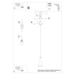 Lampa wisząca Rea z jednym źródłem światła E14, w kolorze czarnym z betonowym kloszem. Ujęcie frontalne, zawieszona na cienkim przewodzie. Prosty design, idealna do nowoczesnych wnętrz. Tło białe, co podkreśla jej styl.