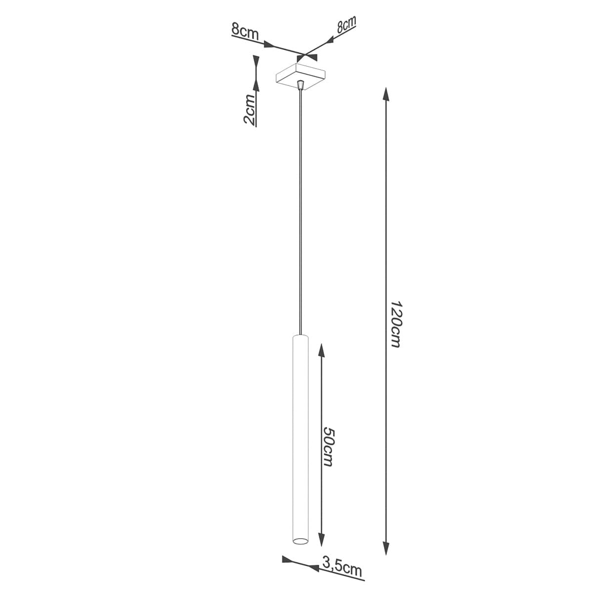 Lampa wisząca Pastelo 1xG9 w kolorze czarnym z drewnianymi akcentami. Prosta, cylindryczna forma z metalowym przewodem o wysokości 120 cm i średnicy 3,5 cm. Kwadratowa podsufitka o wymiarach 8x8 cm. Idealna do nowoczesnych wnętrz.
