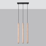 Pastelo lampa wisząca 3xG9 czarna/drewno SL.1267