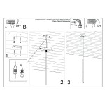 Lampa wisząca Pastelo 1xG9 w kolorze czarnym i betonowym, z prostą, cylindryczną konstrukcją. Widok z boku, pokazujący montaż i zawieszenie. Elementy elektryczne i mocowania są widoczne w instrukcji. Idealna do nowoczesnych wnętrz.