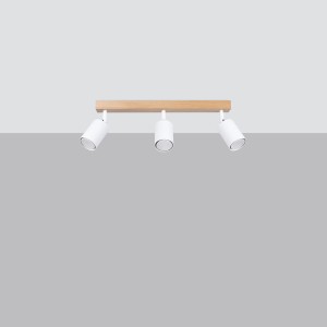 Verdo lampa sufitowa (spot) 3xGU10 biały/jasne drewno SL.1288