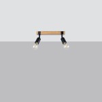 Zuca lampa sufitowa (spot) 2xE27 czarna/jasne drewno SL.1296