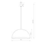 Lampa wisząca Hemisphere Super D50 w kolorze białym i złotym, o średnicy 50 cm. Posiada okrągły, płaski klosz, zawieszona na cienkim przewodzie. Wymiary: wysokość max 155 cm, klosz 24,5 cm, mocowanie 5,5 cm. Wymaga 4 żarówek GX53.
