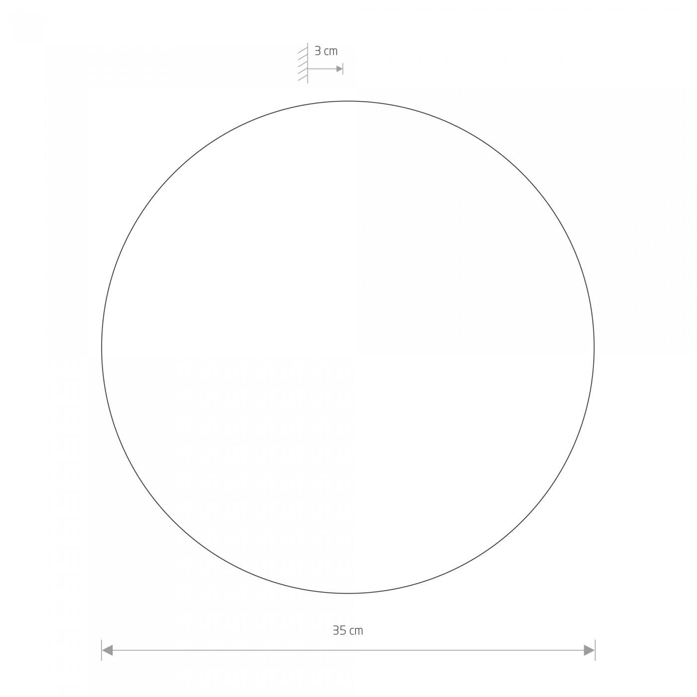 Kinkiet Ring L w kolorze miedzianym, okrągły o średnicy 35 cm i grubości 3 cm, z jedną diodą LED o mocy 13W. Prosty, nowoczesny design, idealny do oświetlenia wnętrz.
