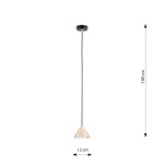 Lampa wisząca Elit 1xGX53 w kolorze czarnym i złotym. Kształt stożkowy, średnica 12 cm, długość 100 cm. Zawieszona na czarnym przewodzie, z metalowym mocowaniem sufitowym. Prosta forma, idealna do nowoczesnych wnętrz.