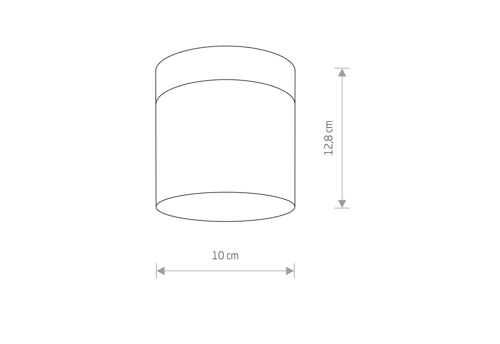 Cayo lampa sufitowa 1-punktowa w kolorze czarnym, o cylindrycznym kształcie. Wymiary: średnica 10 cm, wysokość 12,8 cm. Prosty, minimalistyczny design, idealna do nowoczesnych wnętrz.