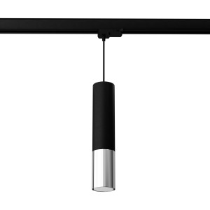 Loopez lampa wisząca 1xGU10 z żarówką 7W/3000K do szyny 3F czarna/chrom MYL.00008