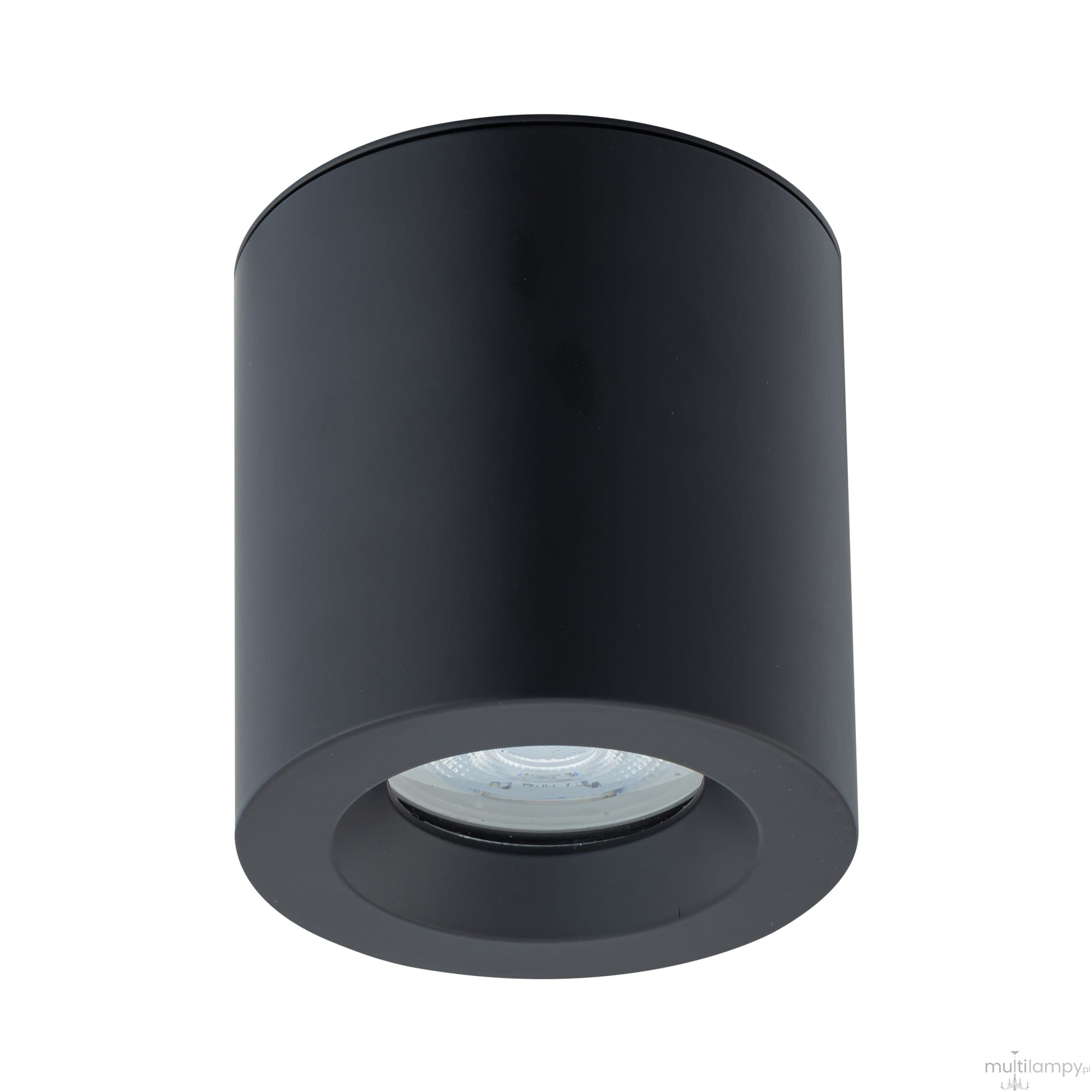 Lampa sufitowa Ceara w kolorze czarnym, o okrągłym kształcie, z gniazdem GU10. Montowana na suficie, z widoczną żarówką w dolnej części. Odpowiednia do użytku w pomieszczeniach o podwyższonej wilgotności (IP44).