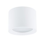 Lampa sufitowa Bol, biały kolor, okrągły kształt, z gniazdem GX53. Wysoka klasa odporności IP54, przeznaczona do użytku wewnętrznego. Produkt montowany sufitowo, widok frontalny.