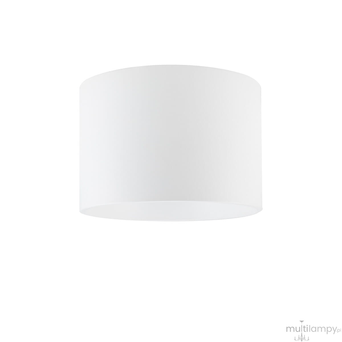 Lampa sufitowa Maun w kolorze białym z oprawą na jedną żarówkę GX53, o prostym cylindrycznym kształcie. Ujęcie frontalne, produkt wiszący, wykonany z materiału odpornego na wilgoć (IP54). Idealna do nowoczesnych wnętrz.