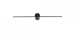 Kinkiet LED Pin S 1-punktowy, w kolorze czarnym z metalowym, złotym akcentem. Prosta, minimalistyczna forma z okrągłą podstawą i poziomą listwą świetlną, montowany na ścianie. Idealny do nowoczesnych wnętrz.
