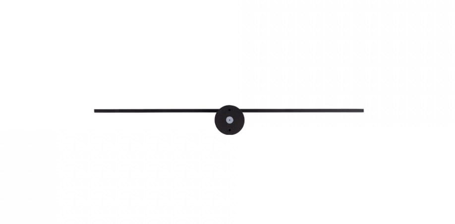 Kinkiet Pin S LED 1-punktowy 8127 w kolorze czarnym, z prostą, cienką linią oraz okrągłą podstawą. Produkt widoczny z przodu, zamontowany na ścianie. Idealny do minimalistycznych aranżacji.