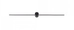 Czarny kinkiet Pin M LED 1-punktowy 8128, o minimalistycznym designie, z poziomą, prostokątną oprawą i centralnym mocowaniem. Ujęcie frontalne, podkreślające elegancki kształt oraz gładką fakturę materiału.