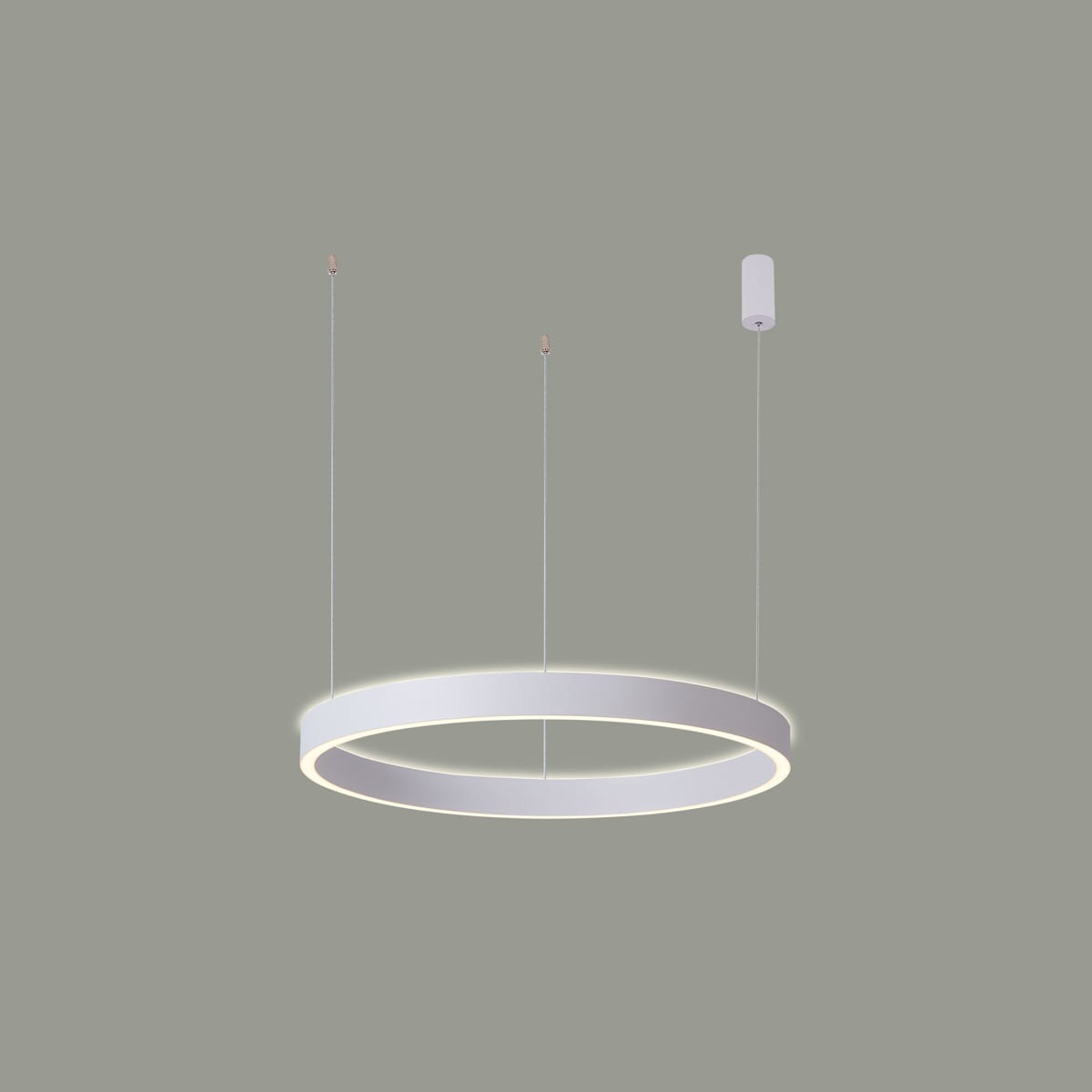 Lampa wisząca Brasco Up Down D60 w kolorze białym, o okrągłym kształcie. Wyposażona w dwa źródła LED o mocy 60W. Zawieszona na cienkich linkach, z eleganckim, minimalistycznym designem. Idealna do nowoczesnych wnętrz.