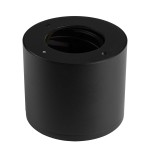 Lampa sufitowa Golda w kształcie tuby, czarna z złotym wnętrzem, z gniazdem na żarówkę GX53. Ujęcie z góry, pokazujące otwór na żarówkę oraz gładką powierzchnię. Idealna do nowoczesnych wnętrz.