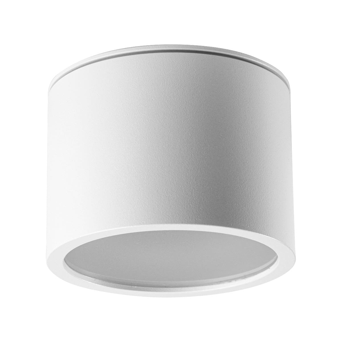 Biała lampa sufitowa w kształcie tuby, z pojedynczym gniazdem GX53. Wykonana z matowego materiału, montowana sufitowo. Prosta forma, idealna do nowoczesnych wnętrz. Średnica i wysokość nieokreślone.