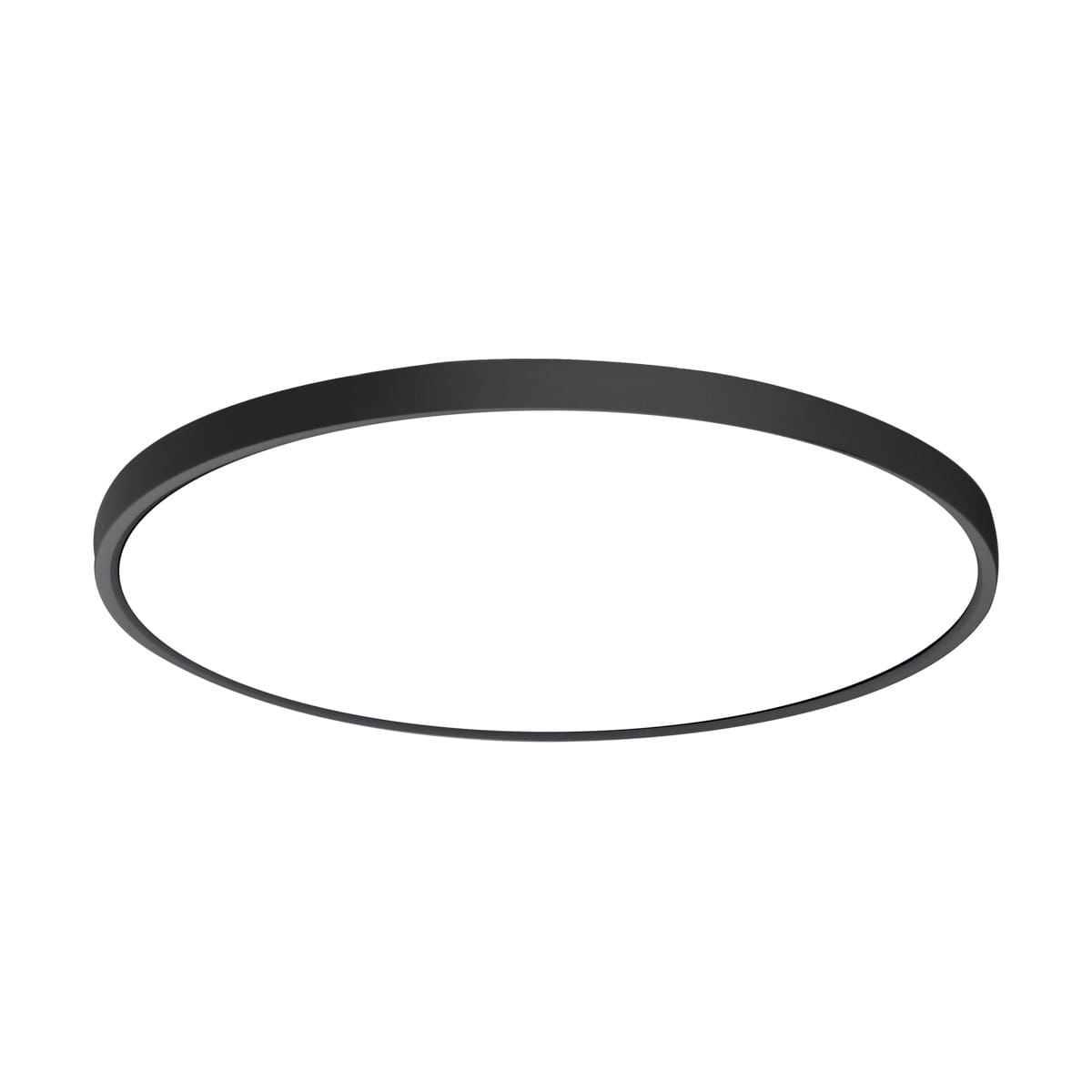 Plafon Calvi D48 w kolorze czarnym, o okrągłym kształcie, z wbudowanym źródłem światła LED o mocy 36W. Ujęcie frontalne, produkt wiszący, minimalistyczny design, idealny do nowoczesnych wnętrz.