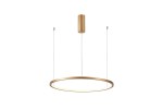 Lampa wisząca Vinola D100 w złotym kolorze, o okrągłym kształcie. Posiada jeden element LED o mocy 58W. Zawieszona na cienkich linkach, z cylindrycznym uchwytem sufitowym. Idealna do nowoczesnych wnętrz.