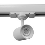 Reflektor Ossi spot 1xGU10 w kolorze białym, zawieszony na szynie 3F. Cylindryczny kształt z metalicznym wnętrzem, zamocowany na obrotowym uchwycie. Prosty design, idealny do oświetlenia wnętrz.