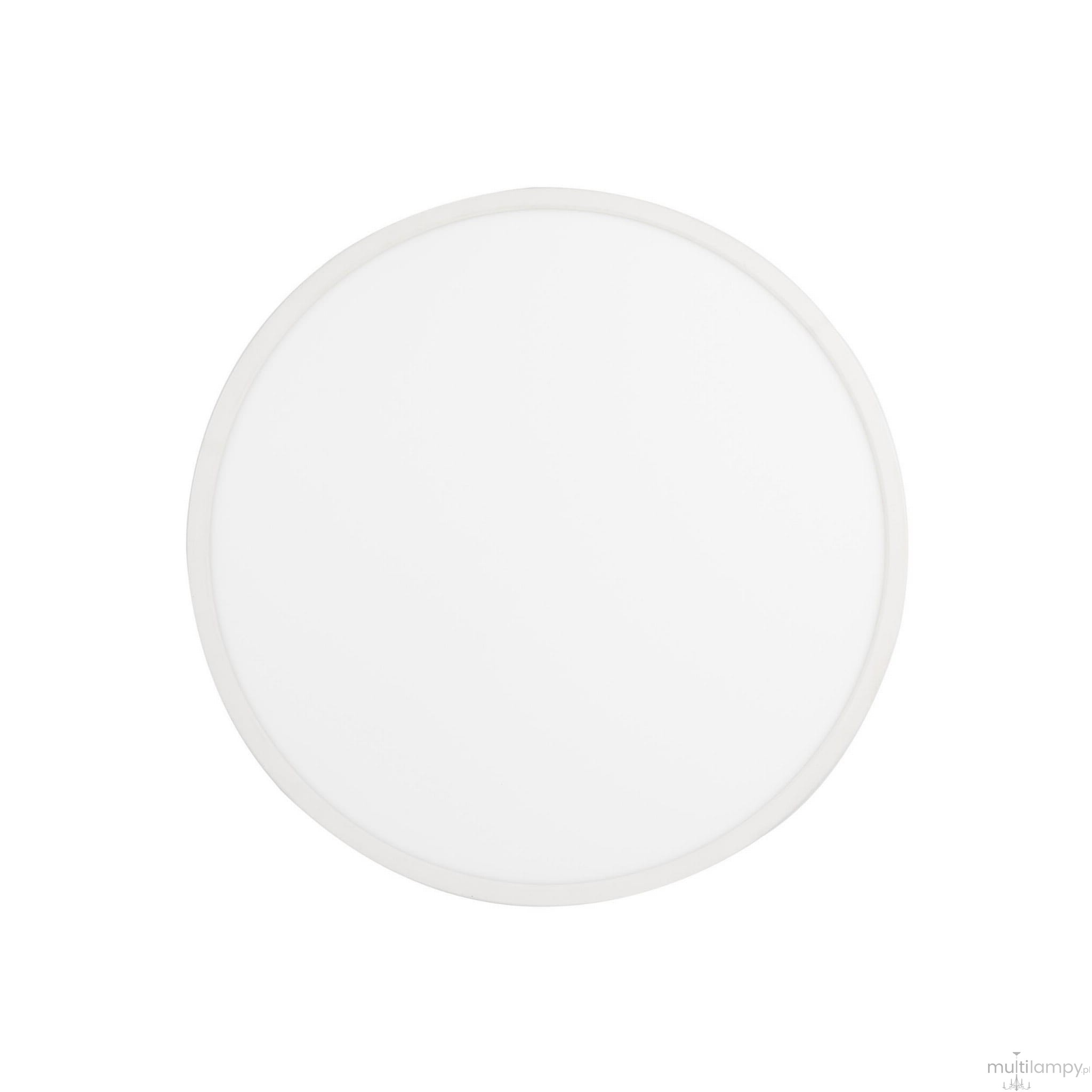 Plafon LED Aqua D30 o mocy 24W w kolorze białym, okrągły z matowym kloszem. Produkt o stopniu ochrony IP54, montowany sufitowo, z lekko zaokrąglonym brzegiem. Ujęcie frontalne na jednolitym tle.