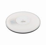 Plafon LED Aqua D30 o średnicy 30 cm, czarny. Okrągła obudowa z białym kloszem, materiał: tworzywo sztuczne. Wysoka klasa szczelności IP54, moc 24W. Widok z góry, z wyraźnie widocznym logo i informacjami na spodniej stronie.