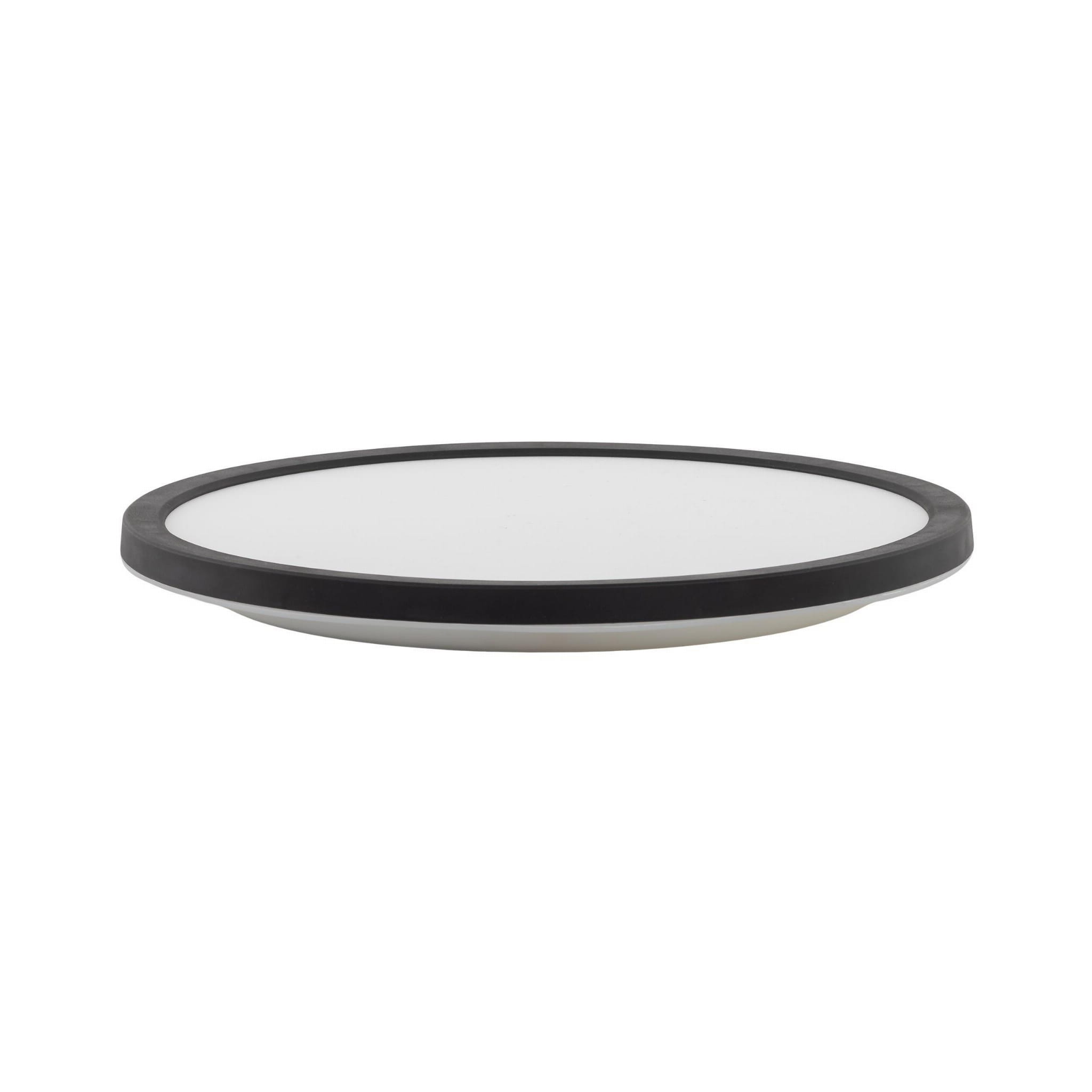 Plafon LED Aqua D30 o mocy 24W w kolorze czarnym. Okrągły kształt z matową, białą powierzchnią i czarną obręczą. Wysoka klasa odporności IP54, idealny do łazienek i pomieszczeń o podwyższonej wilgotności. Ujęcie z boku, na jednolitym tle.
