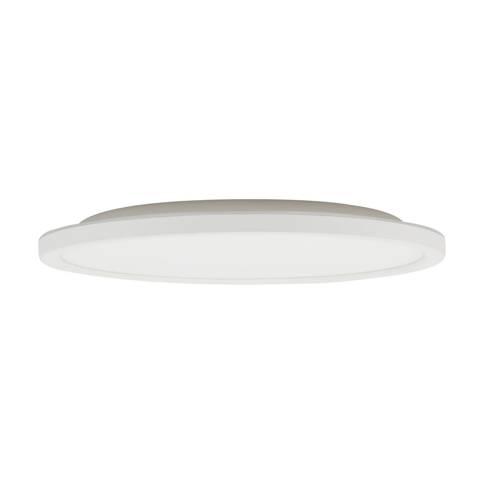 Plafon LED Aqua D40 o mocy 36W w kolorze białym, okrągły, z płaską powierzchnią. Ujęcie z boku, pokazujące jego cienką konstrukcję. Posiada klasę szczelności IP54, idealny do łazienek i innych wilgotnych pomieszczeń.