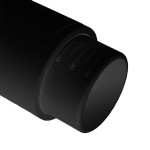 Reflektor Track Mica Zoom GU10 w kolorze czarnym, widok z boku. Okrągła głowica z oznaczeniami do regulacji, matowa powierzchnia. Produkt przeznaczony do montażu na szynach, idealny do precyzyjnego oświetlenia wnętrz.
