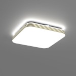 Plafon LED Dabar D26x26 w kolorze białym z złotymi detalami, oświetlenie o mocy 11W i temperaturze barwowej 4000K. Produkt zamontowany na suficie, z zaokrąglonymi krawędziami, emitujący jasne, równomierne światło.