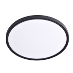 Plafon LED Maq D50 o mocy 40W i zmiennym kolorze światła, w czarnej obudowie. Produkt ma okrągły kształt z białą, gładką powierzchnią, zamontowany w pozycji poziomej. Idealny do nowoczesnych wnętrz.