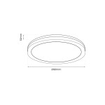 Plafon LED Marlon D18 w kolorze czarnym, o średnicy 180 mm i wysokości 52 mm. Produkt charakteryzuje się minimalistycznym, okrągłym kształtem, przeznaczony do użytku w pomieszczeniach z oznaczeniem IP54.