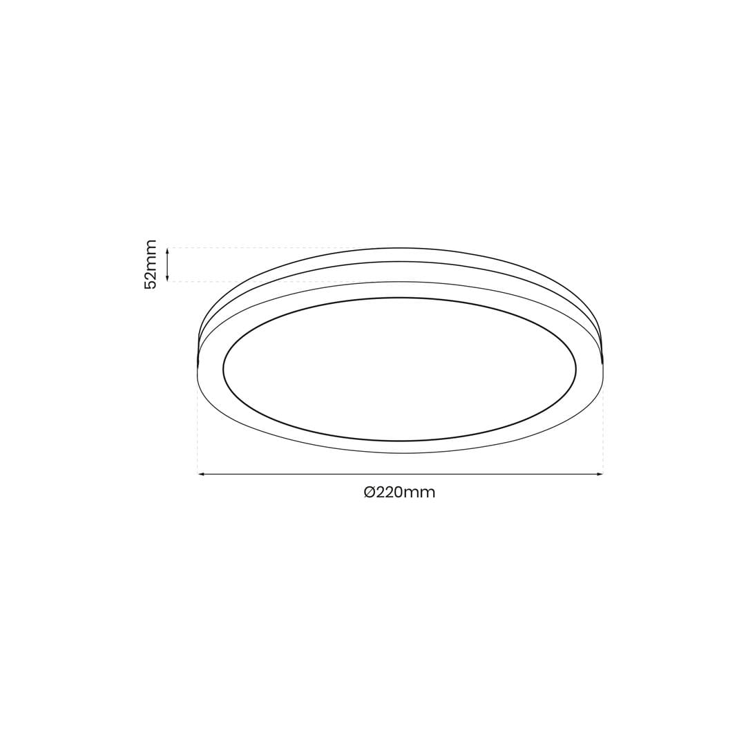 Plafon LED Marlon D22 o średnicy 220 mm i wysokości 52 mm w kolorze czarnym. Posiada klasę szczelności IP54, moc 18W oraz temperaturę barwową 4000K. Prosty, okrągły kształt, idealny do nowoczesnych wnętrz.