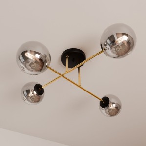 Magnum lampa sufitowa 4-punktowa czarna/złota/grafitowa 1269/4