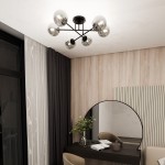 Roma lampa sufitowa 6-punktowa czarna/grafitowa 1245/6