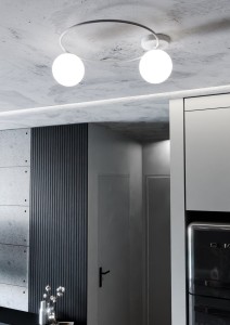 Sopra lampa sufitowa 2-punktowa biała/opal 1258/2