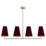 Safiano żyrandol 4xE27 złoto-burgundowy 1829AR