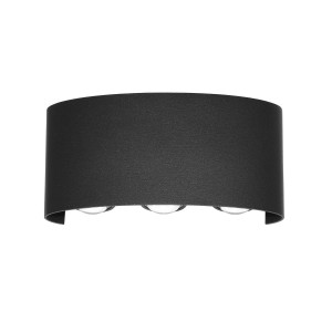 Ortelo kinkiet elewacyjny 3xLED/6W czarny OWL-451-3-BL