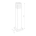 Lampa ogrodowa stojąca Oir 1-punktowa, prostokątna konstrukcja o wysokości 65 cm i szerokości 9 cm. Górna część z poziomymi żłobieniami, zamontowana na stabilnej podstawie. Idealna do oświetlenia przestrzeni na zewnątrz.