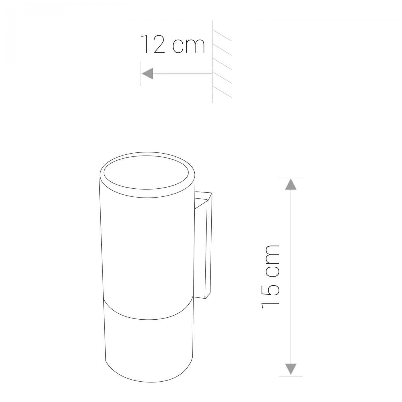 Czarny kinkiet elewacyjny Exe 1-punktowy o wysokości 15 cm i średnicy 12 cm. Produkt ma cylindryczny kształt z przymocowaną podstawą. Wykończenie matowe, bez dodatkowych zdobień. Idealny do oświetlenia zewnętrznego.
